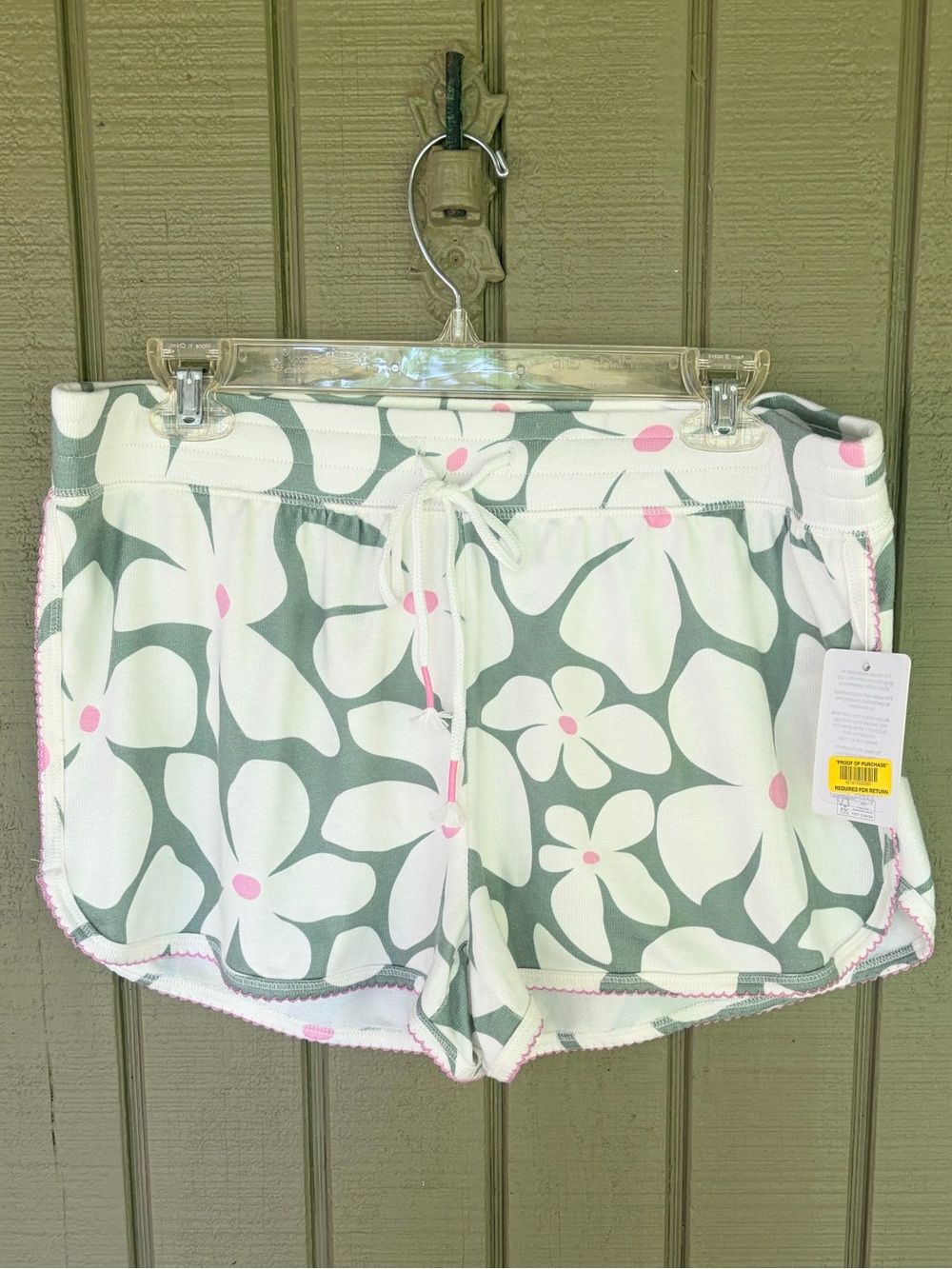 PJ Salvage Wish You Were Here Floral Loungewear Pajama Shorts Loden NWT Large